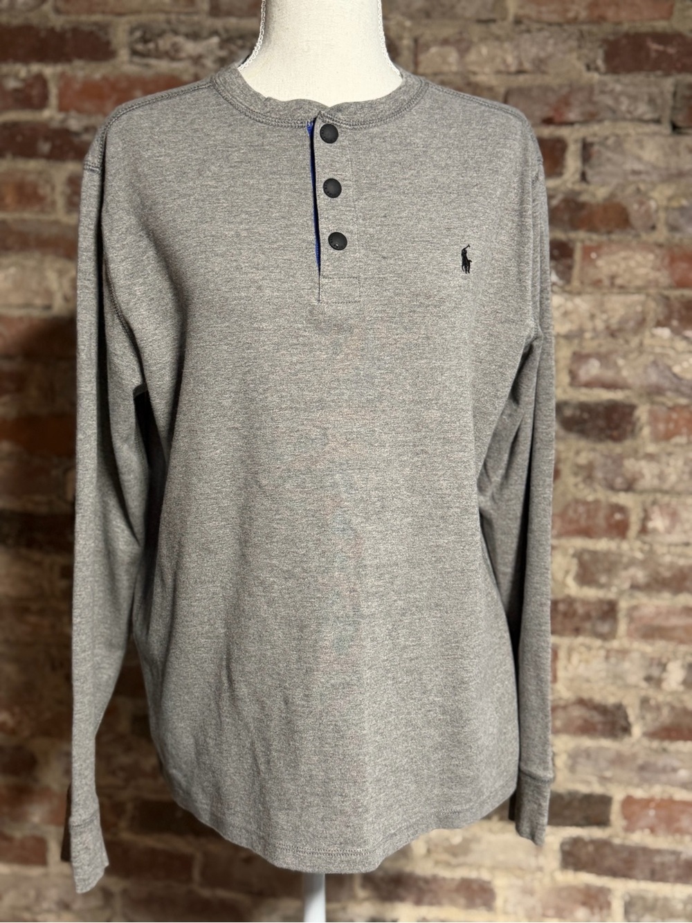 Polo by Ralph Lauren Gray Long-Sleeve Henley Top
